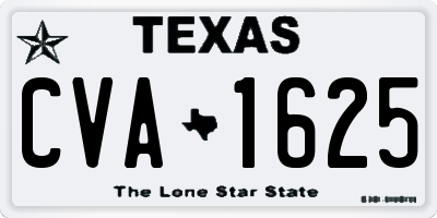 TX license plate CVA1625