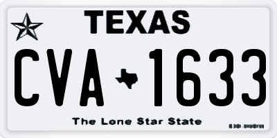 TX license plate CVA1633
