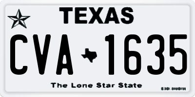 TX license plate CVA1635