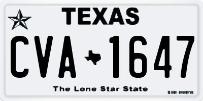 TX license plate CVA1647