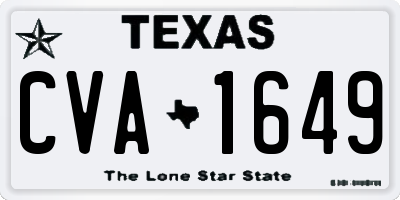 TX license plate CVA1649