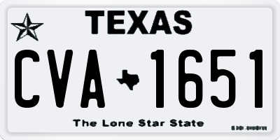 TX license plate CVA1651