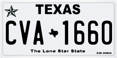 TX license plate CVA1660