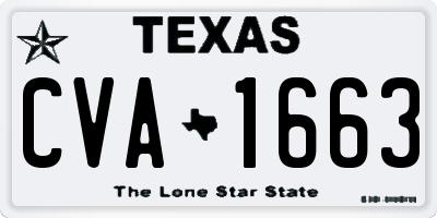 TX license plate CVA1663
