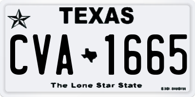 TX license plate CVA1665