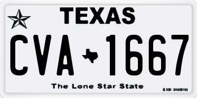 TX license plate CVA1667