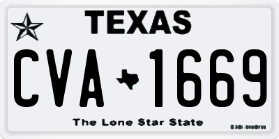 TX license plate CVA1669