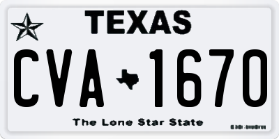 TX license plate CVA1670