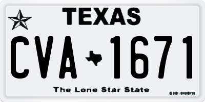 TX license plate CVA1671