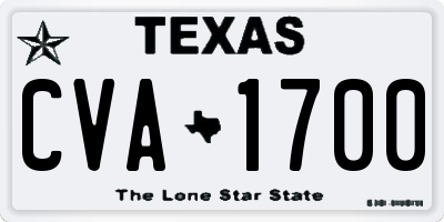 TX license plate CVA1700
