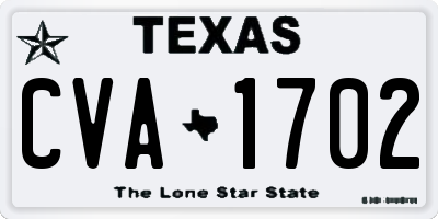 TX license plate CVA1702