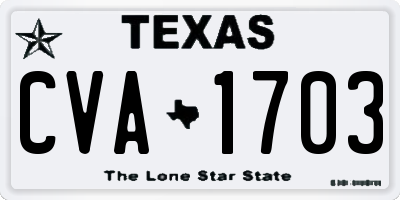 TX license plate CVA1703