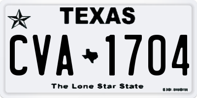 TX license plate CVA1704