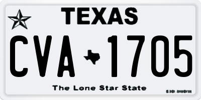 TX license plate CVA1705