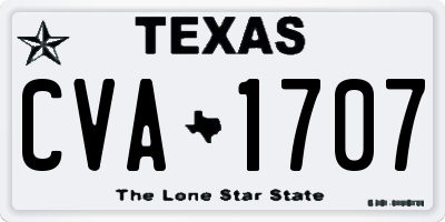 TX license plate CVA1707
