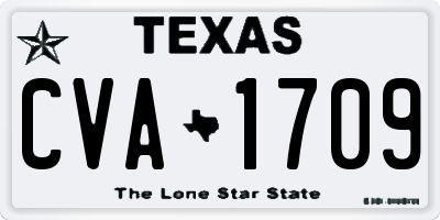 TX license plate CVA1709