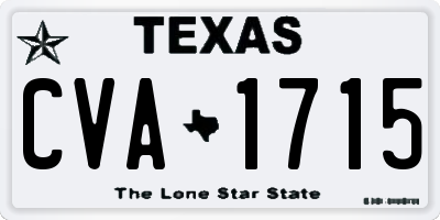 TX license plate CVA1715