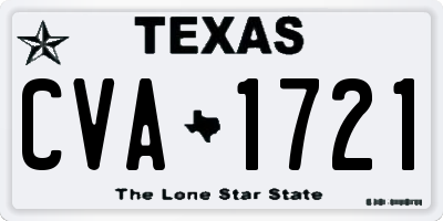 TX license plate CVA1721