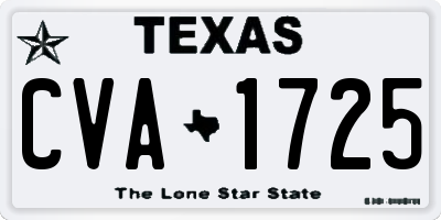 TX license plate CVA1725