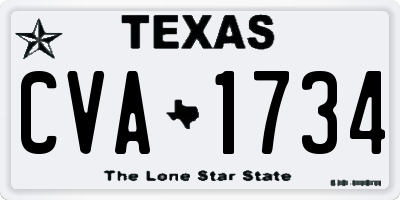 TX license plate CVA1734