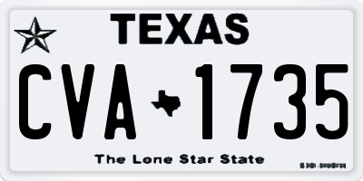 TX license plate CVA1735
