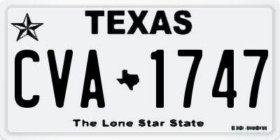 TX license plate CVA1747