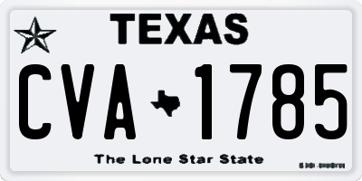 TX license plate CVA1785