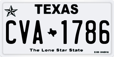 TX license plate CVA1786
