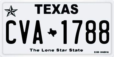 TX license plate CVA1788