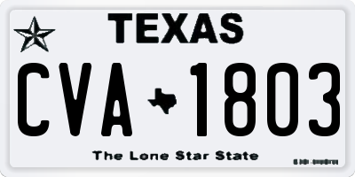 TX license plate CVA1803