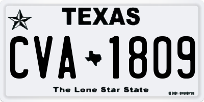 TX license plate CVA1809