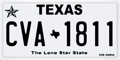 TX license plate CVA1811