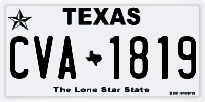 TX license plate CVA1819