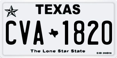 TX license plate CVA1820