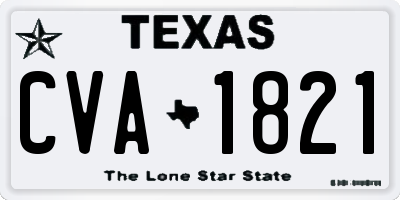 TX license plate CVA1821