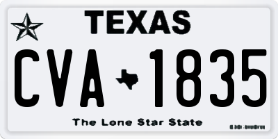 TX license plate CVA1835