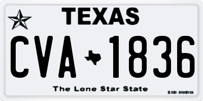 TX license plate CVA1836
