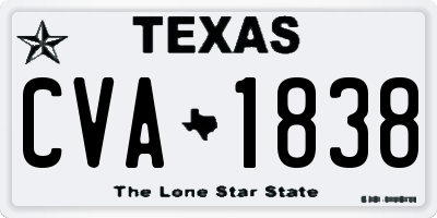 TX license plate CVA1838