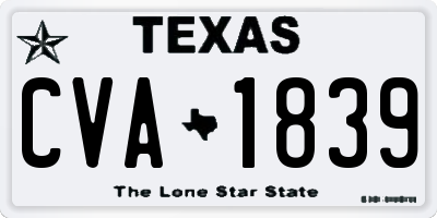 TX license plate CVA1839