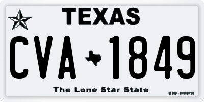 TX license plate CVA1849