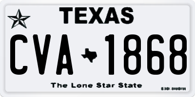 TX license plate CVA1868