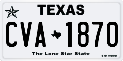 TX license plate CVA1870
