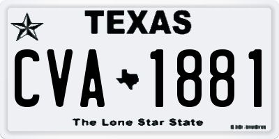 TX license plate CVA1881