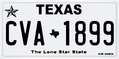 TX license plate CVA1899
