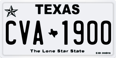 TX license plate CVA1900