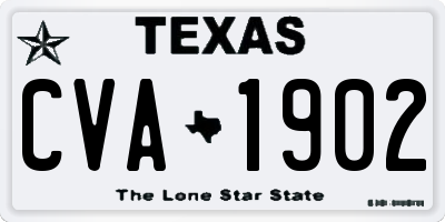 TX license plate CVA1902