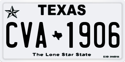 TX license plate CVA1906