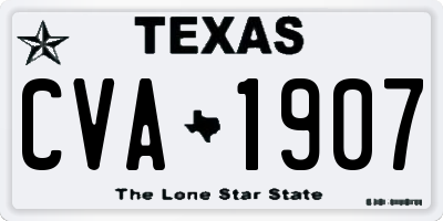 TX license plate CVA1907