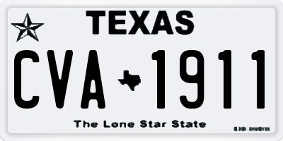 TX license plate CVA1911