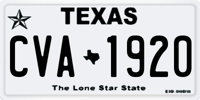 TX license plate CVA1920